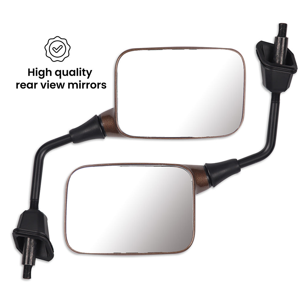 TVS Mirror Set (Left & Right) for IQUBE - Walnut Brown